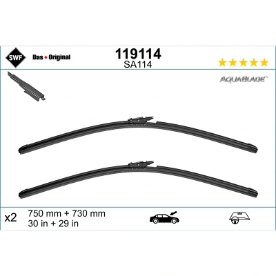 Imagem de Escova do limpa vidros Swf 119114 à frente plana FORD: S Max Mk2