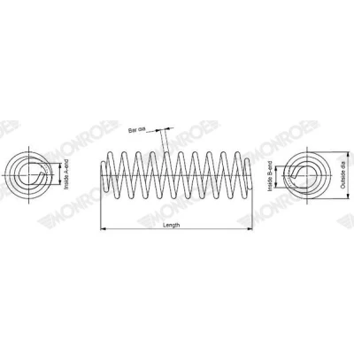 Imagem de MONROE SP4514 Mola de suspensão helicoidal SUZUKI: Vitara IV SUV (LY) 1.6 AllGrip, DDiS, DDiS 1.4 T, T 2015
