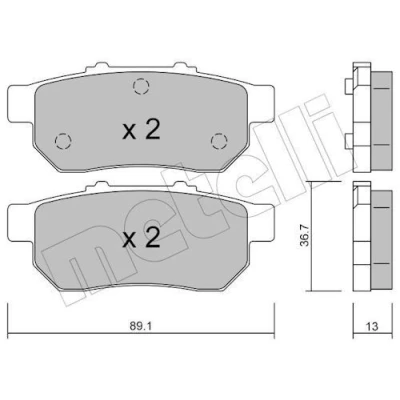 Imagem de METELLI 22 0176 0 Jogo de pastilhas para travão disco excl. contacto aviso desgaste HONDA: CIVIC V Hatchback, 6 Hatchback