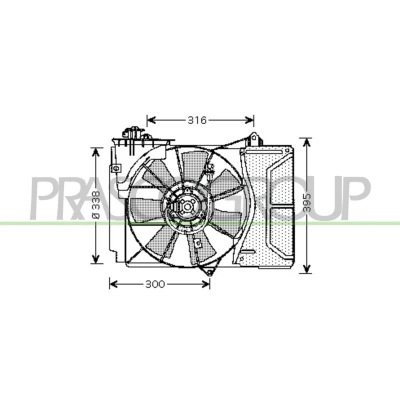 Imagem de PRASCO TY320F001 Ventilador de Radiador 338 100 TOYOTA: Yaris I Hatchback