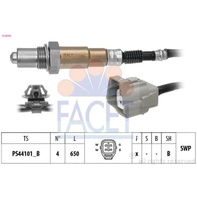 Imagem de FACET 10.8566 Sonda lambda com material de fixação aquecimento, plana, Rosca pré lubrificada