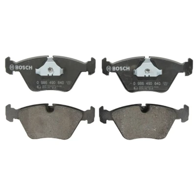 Imagem de BOSCH 0 986 490 640 Jogo de pastilhas para travão disco Baixo teor metálico com chapa anti ruído, grampo do êmbolo BMW: 5 Touring, 3 Coupe