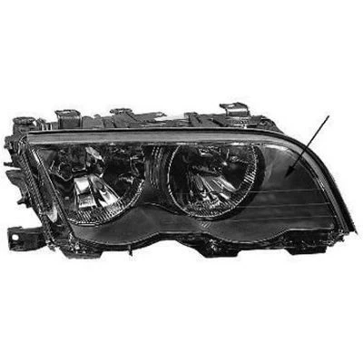 Imagem de ABAKUS 444 1120R LDEM2 Farol Principal à direita H7 com motor de regulação do alcance dos faróis, Caixa interior preto PX26d BMW: 3 Sedan