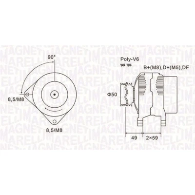 Imagem de MAGNETI MARELLI 063731147010 Alternador 14V 120A RENAULT: MASTER 2 Kasten, TRAFIC Bus