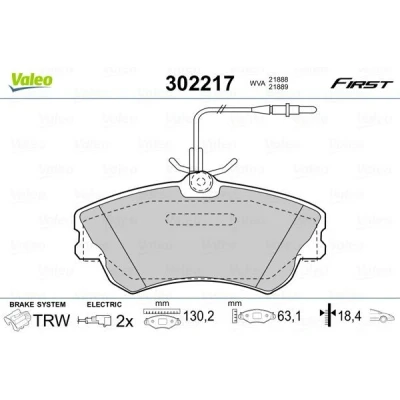 Imagem de VALEO 302217 Jogo de pastilhas para travão disco Eixo dianteiro incl. contacto aviso desgaste com chapa anti ruído RENAULT: ESPACE 3