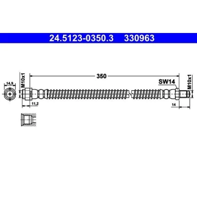 Imagem de ATE 24.5123 0350.3 Mangueira de Travão 350 M10x1