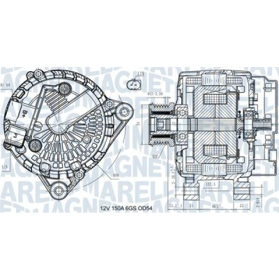 Imagem de MAGNETI MARELLI 063731472410 Alternador 12V 150A FORD: FOCUS 3 Turnier, Transit Courier Van