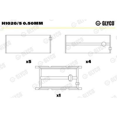 Imagem de GLYCO H1020/5 0.50mm Chumaceira da cambota FIAT: Ducato III Van