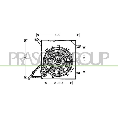 Imagem de PRASCO OP017F004 Ventilador de Radiador 310 12 220 OPEL: Astra G CC, Caravan, Van