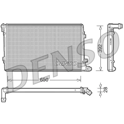 Imagem de DENSO DRM32019 Radiador, arrefecimento do motor 650 392 28 VOLKSWAGEN: Golf 5, Passat B6 Variant, Caddy 3, AUDI: A3 Sportback, Hatchback