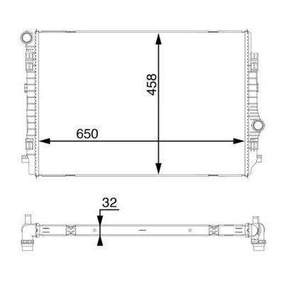 Imagem de MAHLE ORIGINAL CR 1593 000S Radiador, arrefecimento do motor 650 448 32 Aletas de refrigeração soldadas VOLKSWAGEN: Golf 7, Tiguan II, 7 Variant