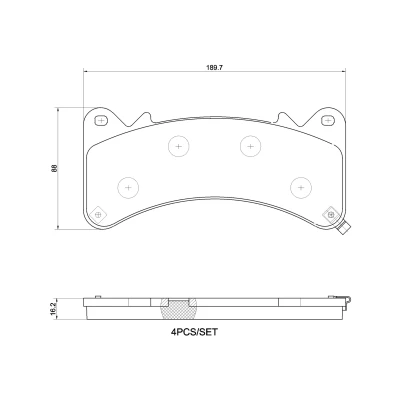 Imagem de BREMBO Jogo de pastilhas para travão disco com avisador sonoro desgaste sem acessórios P 10 103