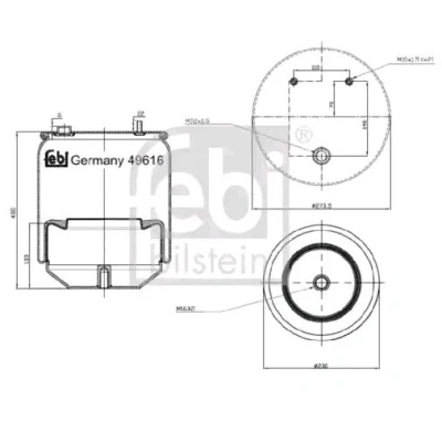 Imagem de FEBI BILSTEIN 49616 Fole, suspensão pneumática