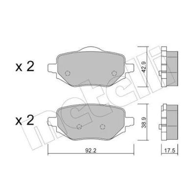 Imagem de METELLI 22 1323 0 Jogo de pastilhas para travão disco excl. contacto aviso desgaste PEUGEOT: 2008 II, 208 II Hatchback