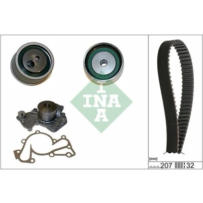 Imagem de INA 530 0430 30 bomba de Água + Kit Correia Distribuição com água HYUNDAI: Tucson, Coupe II, KIA: Sportage II