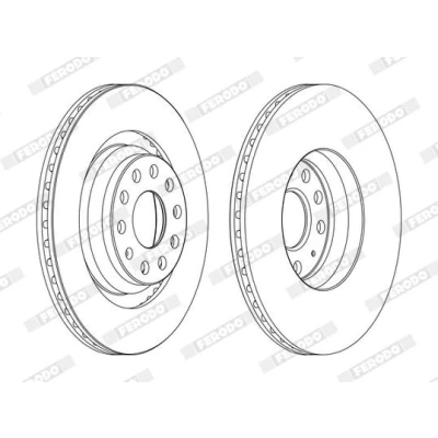 Imagem de FERODO PREMIER Coat+ disc DDF1503C Disco de travão 310 22 5 ventilado revestido com parafusos VOLKSWAGEN: Golf 7, 6, 5, AUDI: A3 Sportback