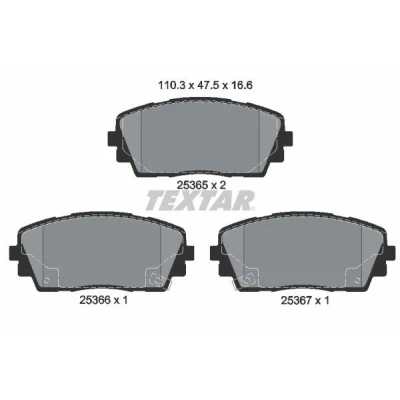 Imagem de TEXTAR 2536501 Jogo de pastilhas para travão disco com avisador sonoro desgaste KIA: Picanto II, Van / Hatchback