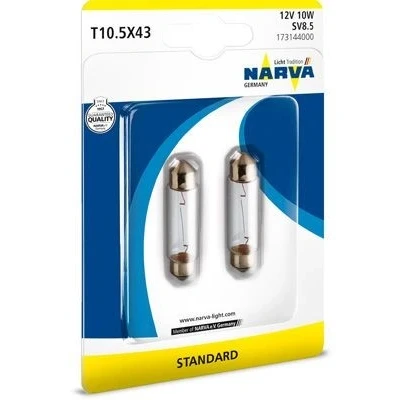 Imagem de NARVA 173144000 Lâmpada 12 10 &quot;festoon&quot; T10,5x43 SV8.5 VOLKSWAGEN: GOLF 4, 5, 3, SEAT: Ibiza 2, Leon II Hatchback