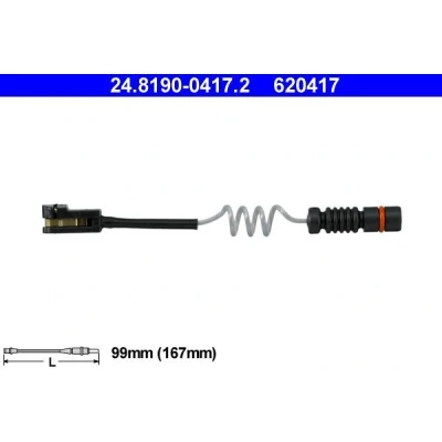 Imagem de ATE 24.8190 0417.2 Sensor de Desgaste Pastilha Freio MERCEDES BENZ: Sprinter 4 T Van, 3 Classe V