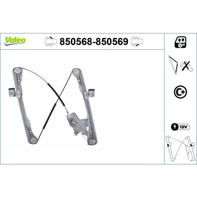 Imagem de Valeo Elevador de vidro à frente, lado esquerdo elétrico sem motor com função conforto 850568 FORD: Focus Mk1 Hatchback, Carrinha