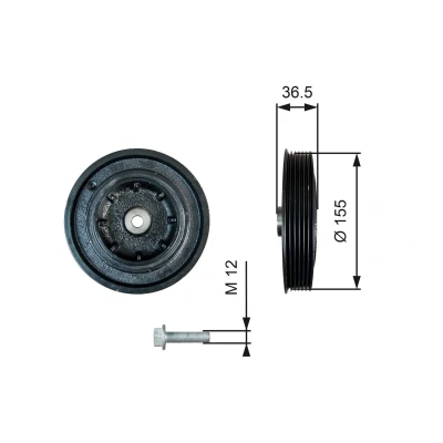 Imagem de GATES FleetRunner Micro V Kit TVD1128A Polia da Cambota 155 com acessórios RENAULT: LAGUNA 2 Grandtour, 1 TRAFIC Bus