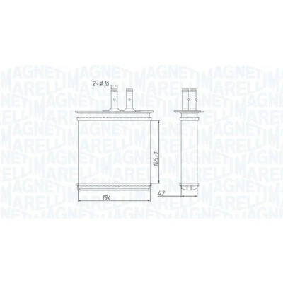 Imagem de MAGNETI MARELLI 350218493000 Radiador Quente FIAT: Punto I Hatchback, Cabrio, LANCIA: Y
