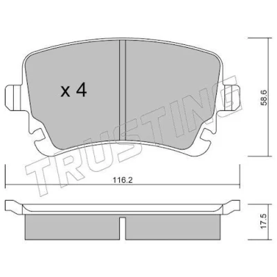 Imagem de TRUSTING 570.2 Jogo de pastilhas para travão disco preparado indicador aviso desgaste AUDI: A4 B6 Avant, Sedan, B7 Avant