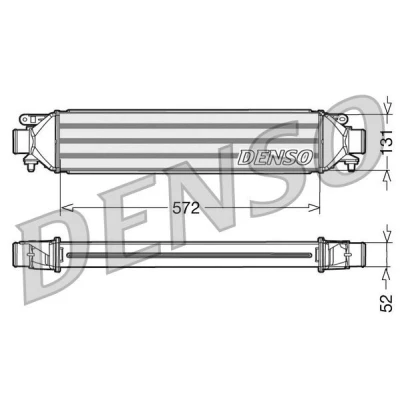Imagem de DENSO DIT09107 Intercooler Alumínio 572x130x52 FIAT: Grande Punto Hatchback, Doblo II Camião de plataforma/Chassis