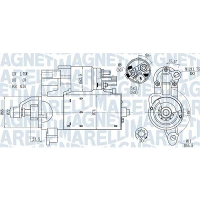 Imagem de MAGNETI MARELLI 063721563510 Motor de arranque 12V 1,7kW 10 AUDI: A5 B8 Cabrio, A6 C7 Avant, A4 Avant