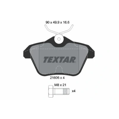Imagem de TEXTAR 2160601 Jogo de pastilhas para travão disco não preparado indicador aviso desgaste com parafusos pinça