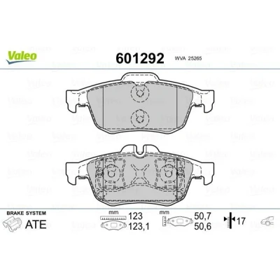 Imagem de VALEO 601292 Jogo de pastilhas para travão disco Eixo traseiro excl. contacto aviso desgaste com chapa anti ruído RENAULT: Talisman Grandtour