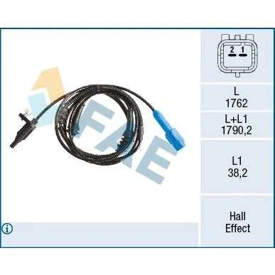 Imagem de FAE 78516 Sensor de ABS Hall 2 1762 PEUGEOT: 407 SW, Sedan, CITROËN: C5 3