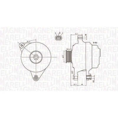 Imagem de MAGNETI MARELLI 063731703010 Alternador 12V 80A TOYOTA: Corolla IX Hatchback