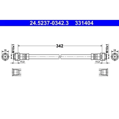 Imagem de ATE 24.5237 0342.3 Mangueira de Travão 342 MERCEDES BENZ: Classe A