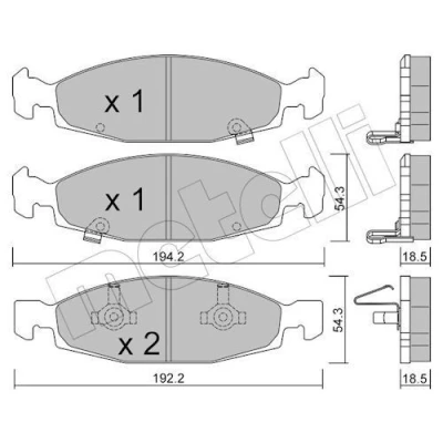 Imagem de METELLI 22 0525 0 Jogo de pastilhas para travão disco com avisador sonoro desgaste JEEP: GRAND CHEROKEE 2