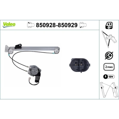 Imagem de Valeo Elevador de vidro traseira esquerda elétrico com motor sem função conforto 850928 BMW: 5 Sedan, Touring