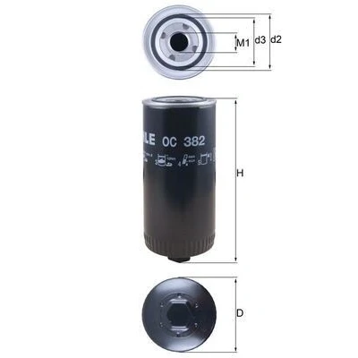 Imagem de MAHLE ORIGINAL OC 382 Filtro de óleo com uma válvula retenção aparafusado