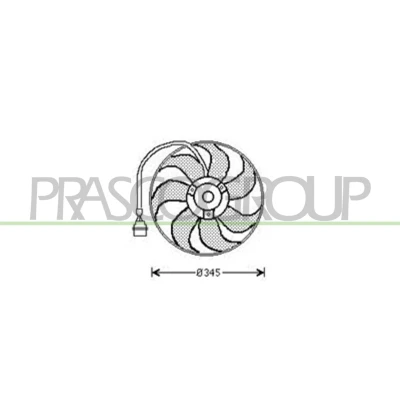 Imagem de PRASCO AD016F001 ventilador de radiador 345 100 sem estrutura do (caixilho) VOLKSWAGEN: Golf 4, 4 Variant, Lupo / 3L