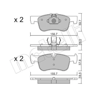 Imagem de METELLI 22 0959 0 Jogo de pastilhas para travão disco preparado indicador aviso desgaste BMW: 1 Hatchback, 2 Coupe