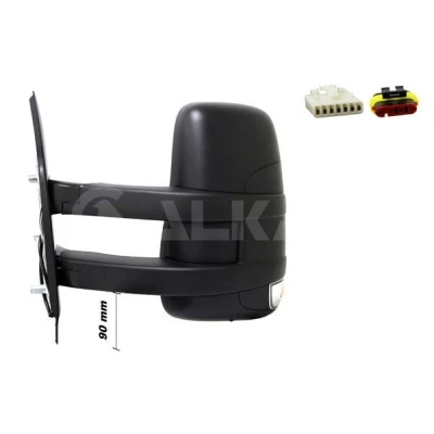 Imagem de espelho retrovisor Alkar 9241250 esquerda elétrico aquecível, com sensor de temeperatura, grande angular, braço do comprido, conve