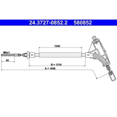 Imagem de ATE 24.3727 0852.2 Cabo de Freio Mão 1656 PEUGEOT: 406 Sedan