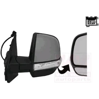 Imagem de espelho retrovisor Van Wezel 1638817 esquerda com subcapa completo, convexo, para regulação eléctrica dos espelhos, aquecível, gra