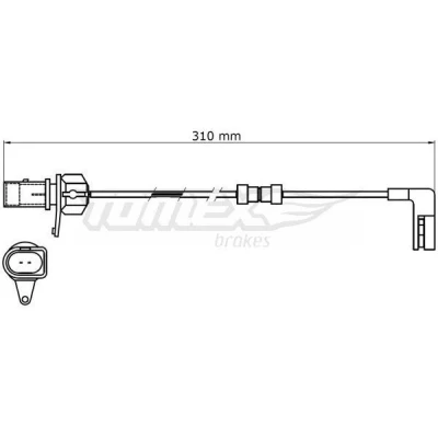 Imagem de TOMEX brakes TX 31 39 Sensor de Desgaste Pastilha Freio Eixo dianteiro AUDI: A8 D4, Q5