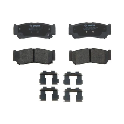 Imagem de BOSCH 0 986 494 628 Jogo de pastilhas para travão disco Baixo teor metálico com avisador sonoro desgaste chapa anti ruído mola