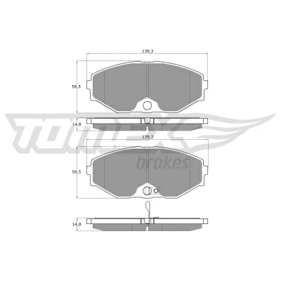 Imagem de TOMEX brakes TX 12 60 Jogo de pastilhas para travão disco Eixo dianteiro com avisador sonoro desgaste