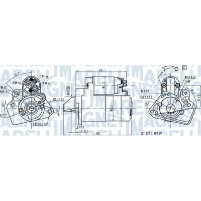 Imagem de MAGNETI MARELLI 063721332010 Motor de arranque 12 1,4 RENAULT: CLIO 2, 4, 3, SUZUKI: Jimny SUV, DACIA: Duster SUV