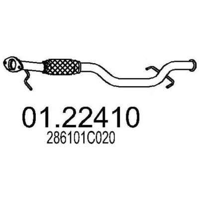 Imagem de MTS 01.22410 Tubo de escape 900 à frente para a panela central