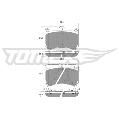 Imagem de TOMEX brakes TX 11 77 Jogo de pastilhas para travão disco Eixo dianteiro com avisador sonoro desgaste MAZDA: 323 III SW, FAMILIA 4