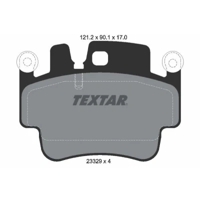 Imagem de TEXTAR 2332902 Jogo de pastilhas para travão disco preparado indicador aviso desgaste PORSCHE: Boxster, 911 Coupe, Cabrio