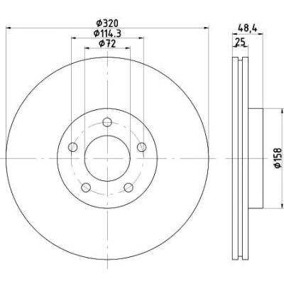 Imagem de TEXTAR PRO 92223503 Disco de travão 320 25 05/05 114,3 interior ventilado revestido sem pernos fixação da roda, cubo roda MAZDA: 3 Hatchback